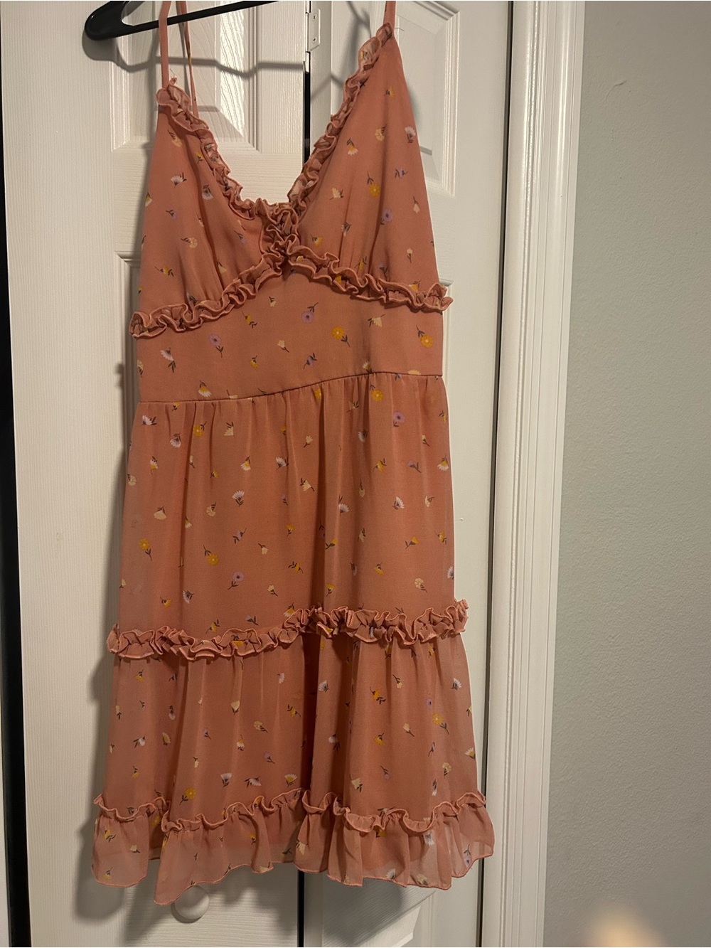 Liberty Love Dusty Pink Floral Ruffle Sundress